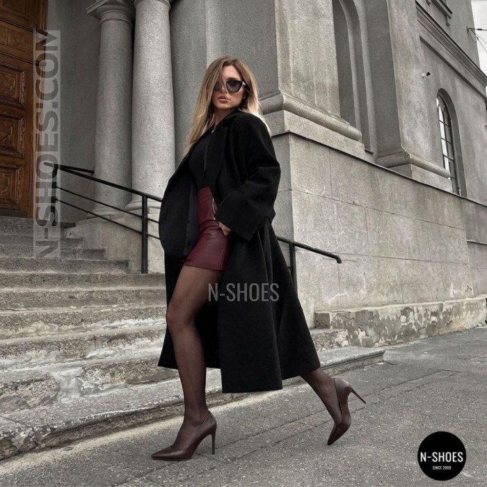 Burgundy stiletto heel pumps Rylko Estima 186 9U200-T3-7TWF