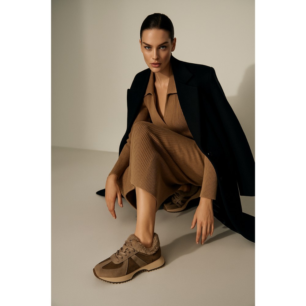 Жіночі зимові кросівки Allsy Lonza Brown модель 5976