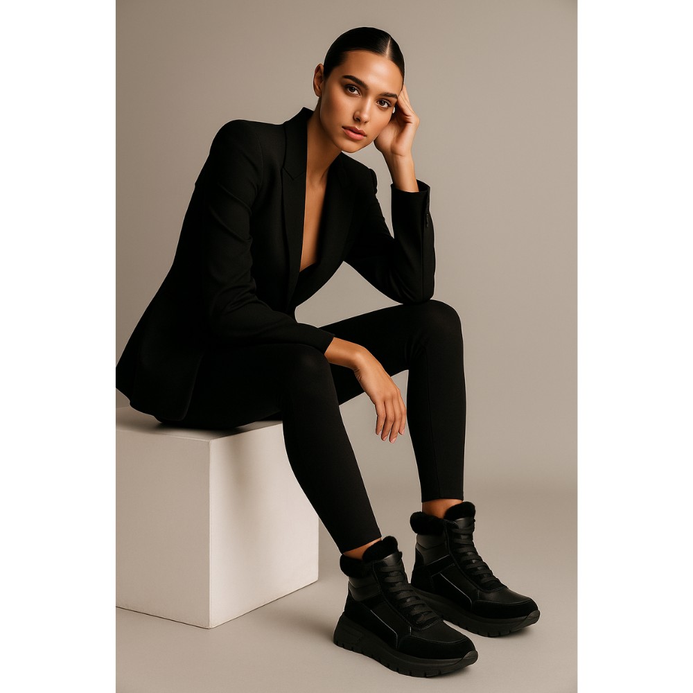 Жіночі зимові черевики Allsy Lonza 204146 Black модель 5979