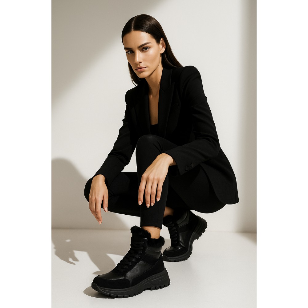 Жіночі зимові черевики Allsy Lonza 204146 Black модель 5979