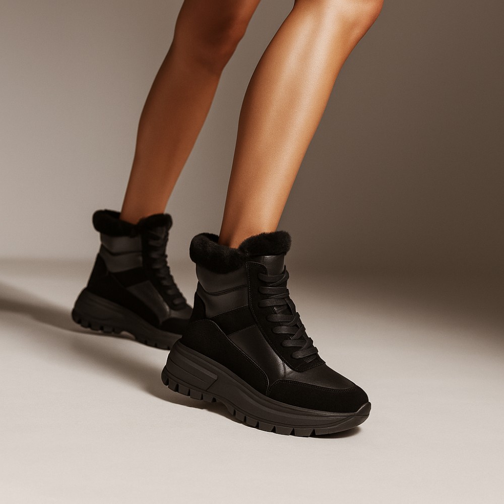 Жіночі зимові черевики Allsy Lonza 204146 Black модель 5979