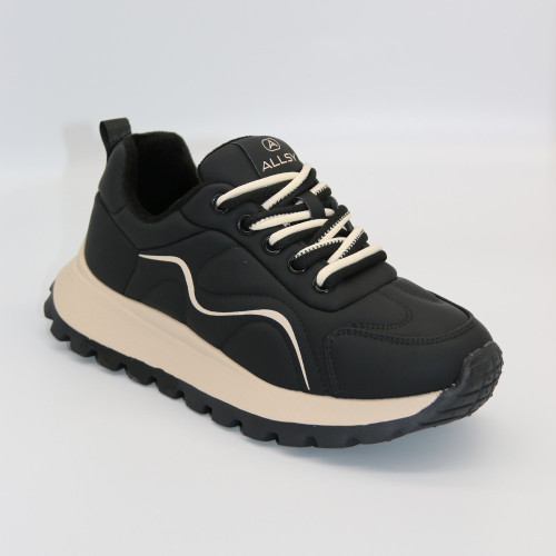 Women's black demi-season sneakers Allsy Lonza 202203 8106-66 Black 5980, comfortable