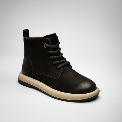 Женские черные комфортные ботинки Allsy Lonza 204022 216616 25Z53R002-2 BLACK 5988-6340 из натуральной кожи нубука