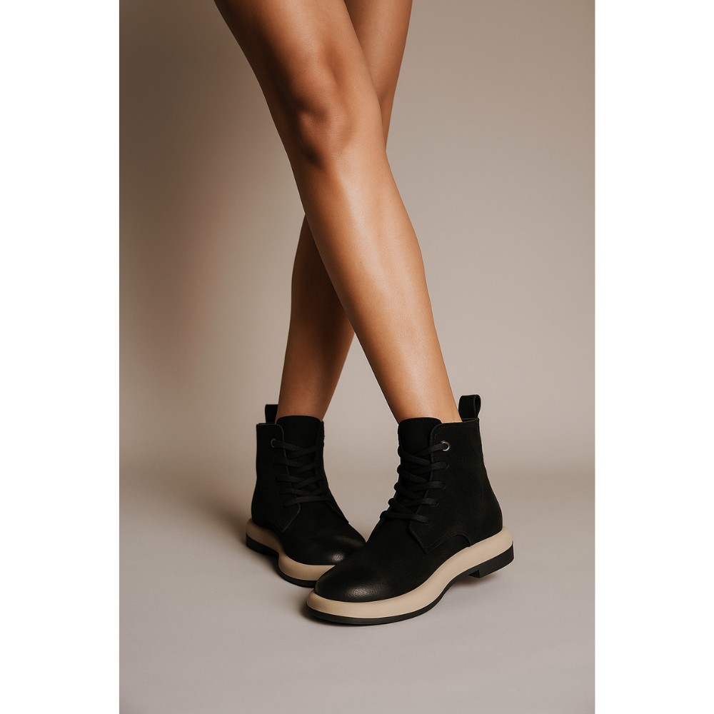 Женские демисезонные ботинки Allsy Lonza 204022 из натурального нубука модель 5988