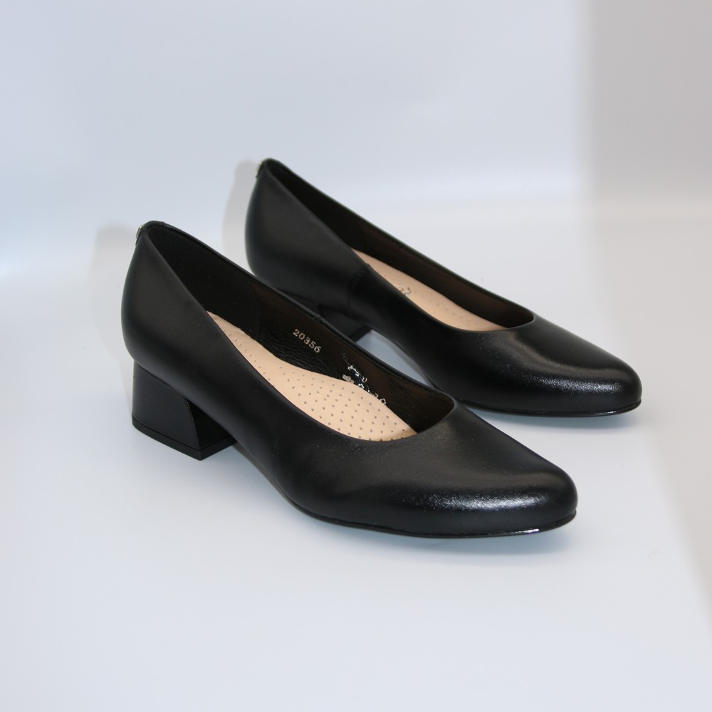 Women’s Black Leather Pumps Sala 20356-08 5990