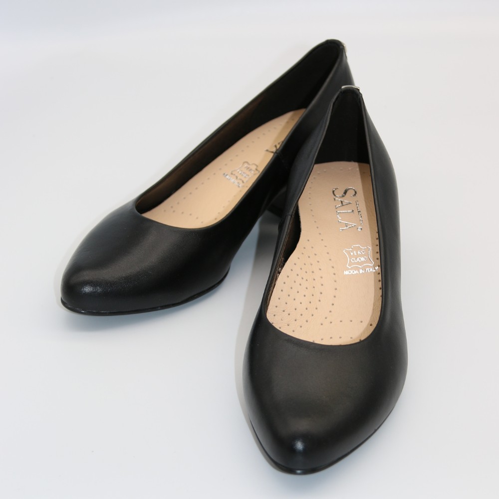 Women’s Black Leather Pumps Sala 20356-08 5990