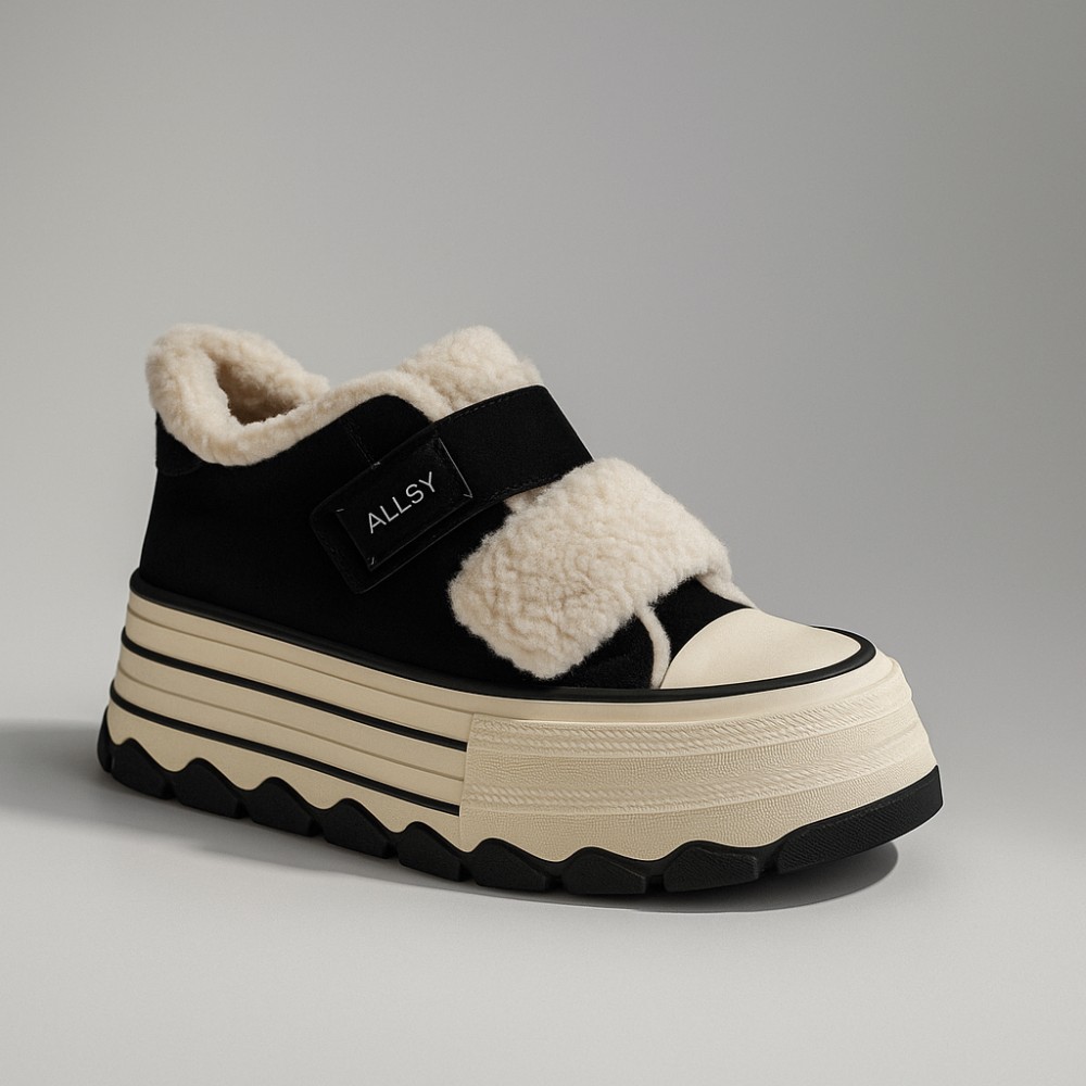 Жіночі чорні черевики Allsy Lonza Glissane 204929 202059 624D150-3 5991 з липучкою