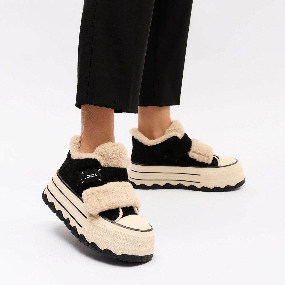 Жіночі чорні черевики Allsy Lonza Glissane 204929 202059 624D150-3 5991 з липучкою