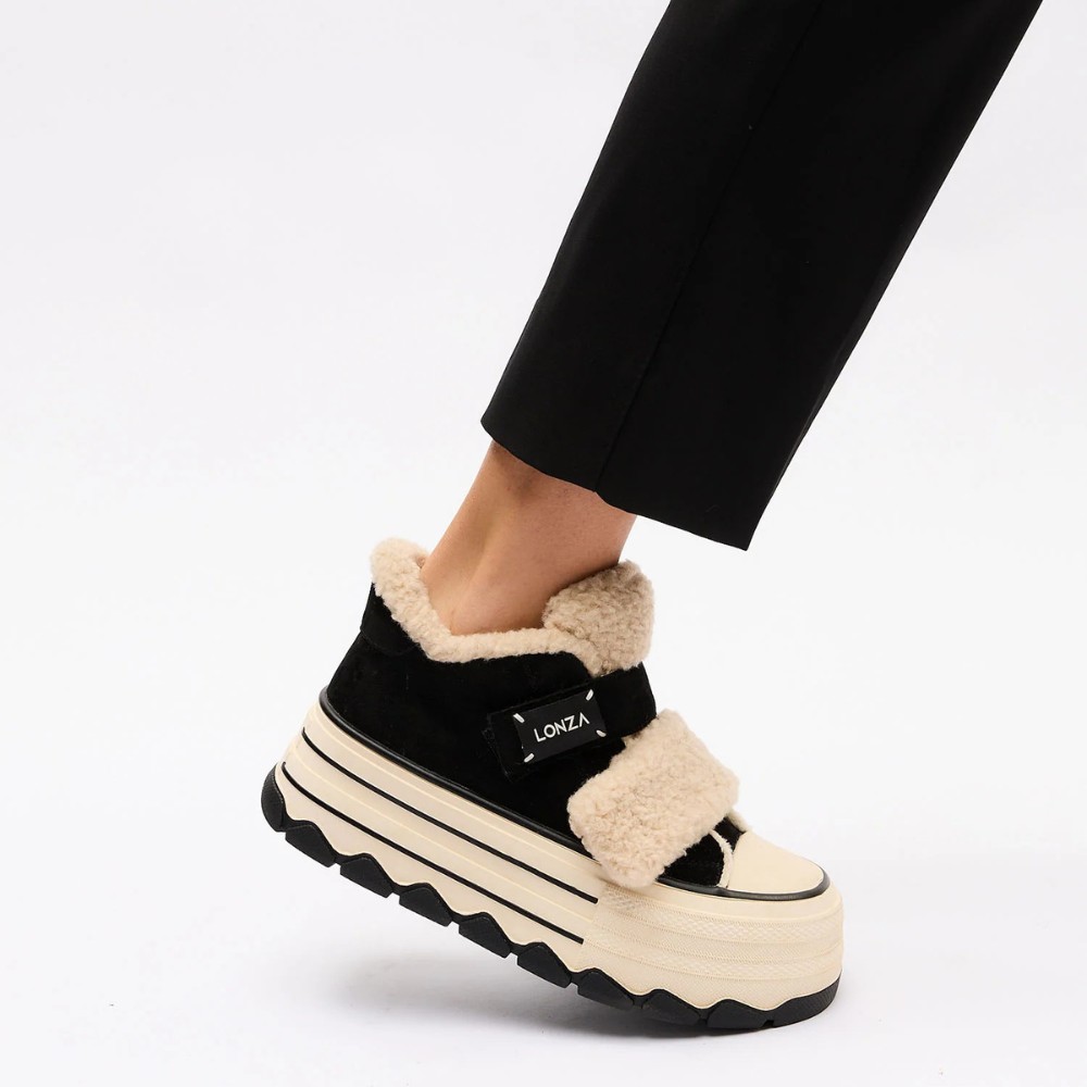 Жіночі чорні черевики Allsy Lonza Glissane 204929 202059 624D150-3 5991 з липучкою