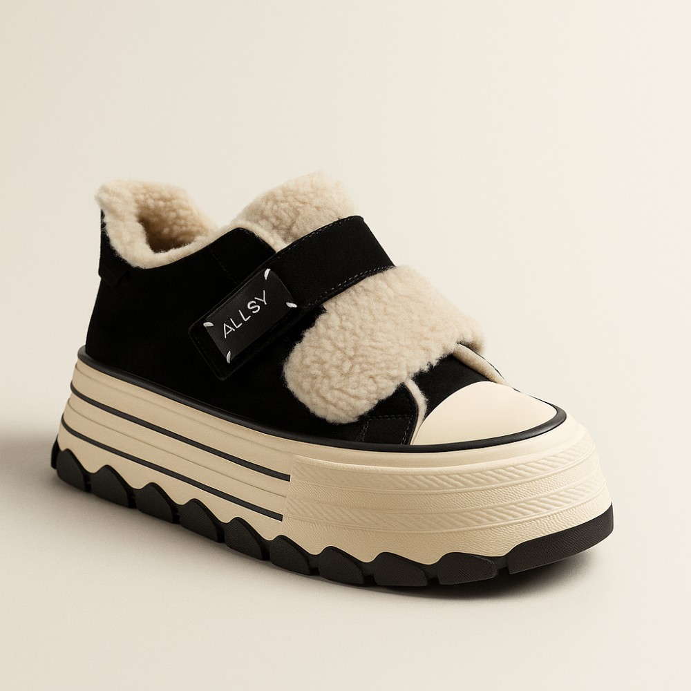 Жіночі чорні черевики Allsy Lonza Glissane 204929 202059 624D150-3 5991 з липучкою