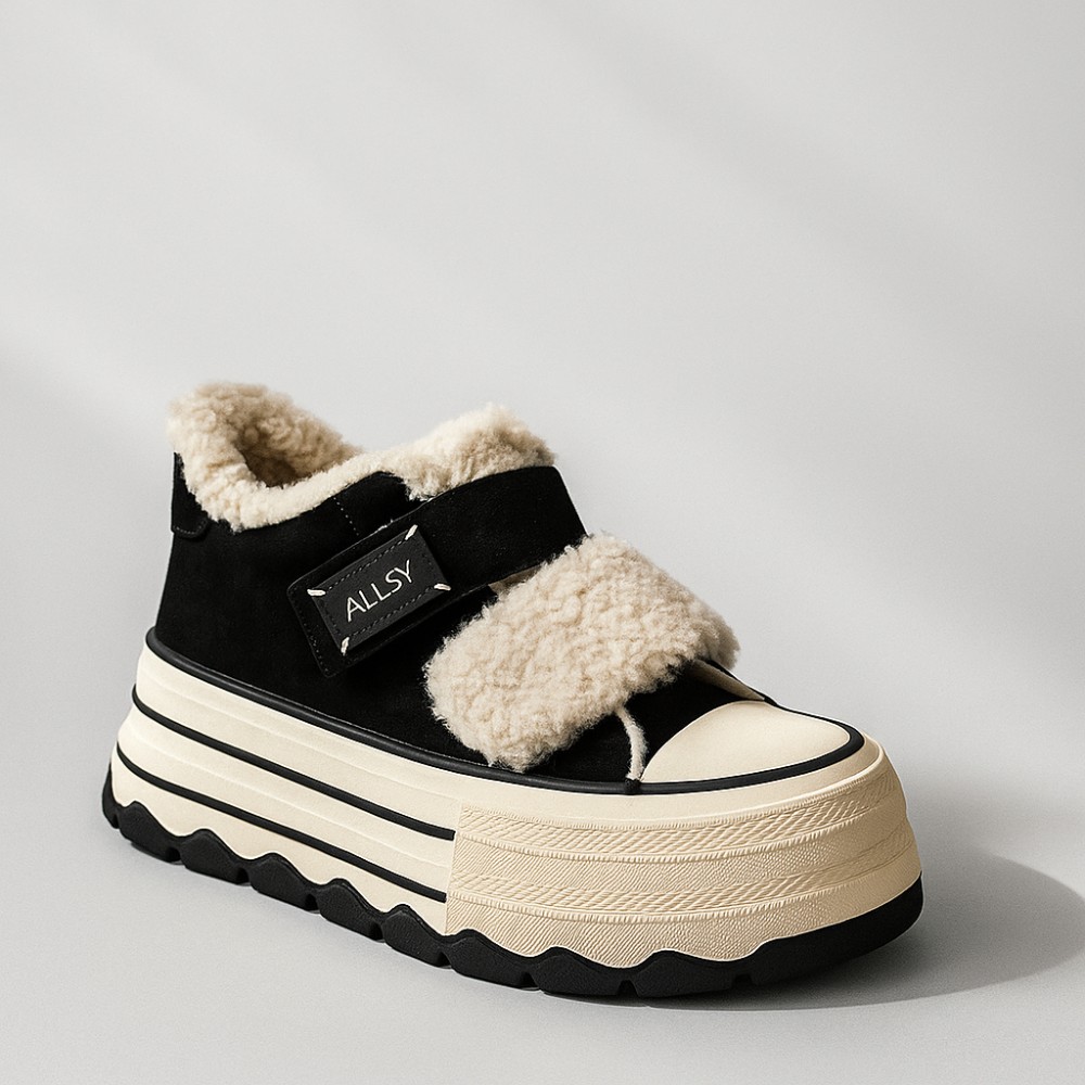 Жіночі чорні черевики Allsy Lonza Glissane 204929 202059 624D150-3 5991 з липучкою