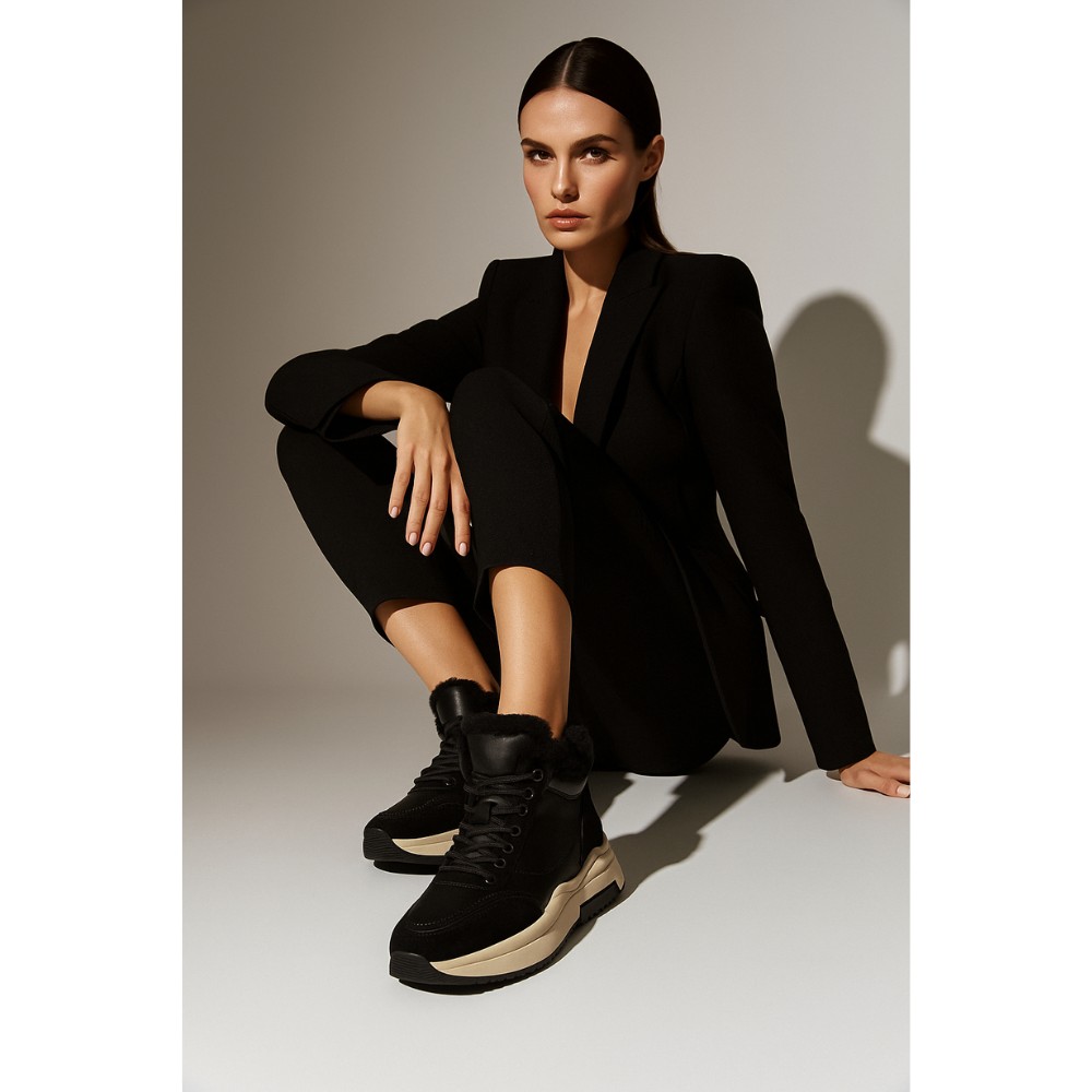 Жіночі зимові черевики Allsy Lonza 204152 Black із натуральної шкіри 5992