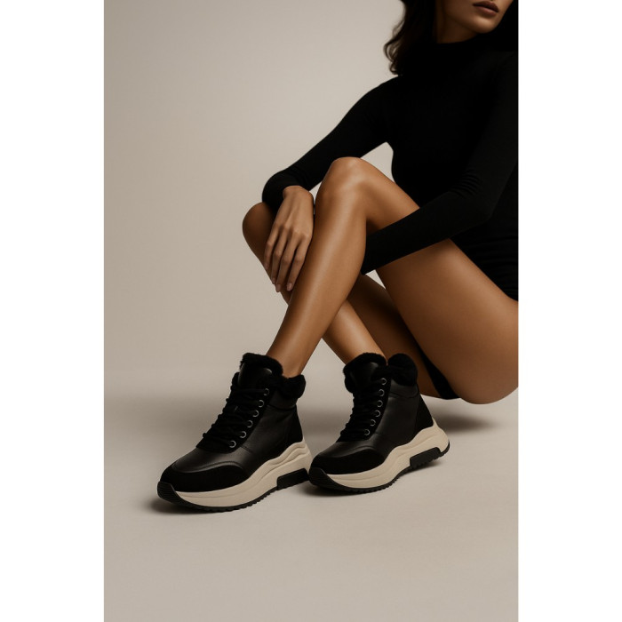 Women’s Winter Boots Allsy Lonza 204152 Black Genuine Leather