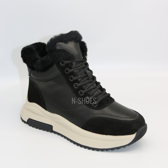 Женские зимние ботинки Allsy Lonza 204152 Black из натуральной кожи 5992