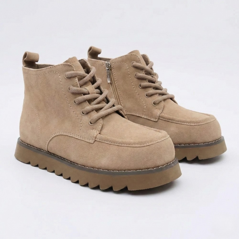 Beige Suede Winter Boots Allsy Lonza 202071 7257 KHAKI 60000