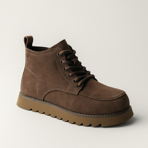 Жіночі зимові черевики Allsy Lonza 205158 202070 7257 BROWN 60001 шоколадного кольору, з натуральної замші