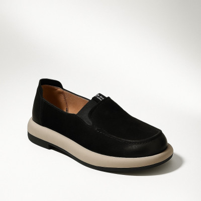 Женские демисезонные туфли Allsy Lonza Giselle Black 203947 205830 25Z53D066-3 6003 черные, без шнурков, на резинке, комфортные 