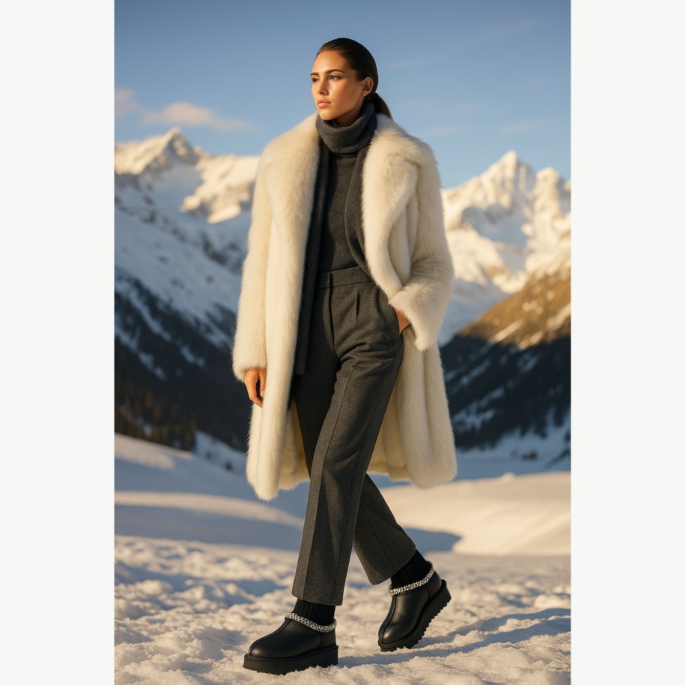 Жіночі уггі Allsy Lonza BLACK 6004: натуральна шкіра та вовняна підкладка