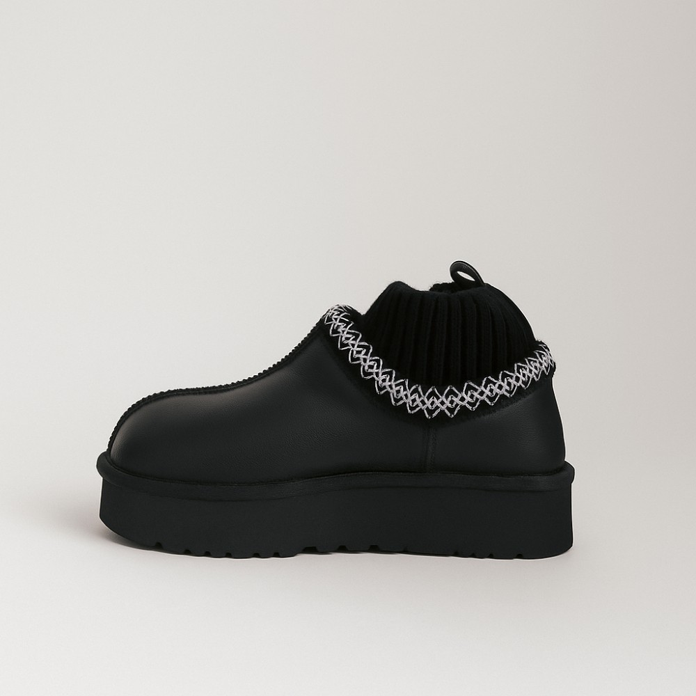 Жіночі уггі Allsy Lonza BLACK 6004: натуральна шкіра та вовняна підкладка