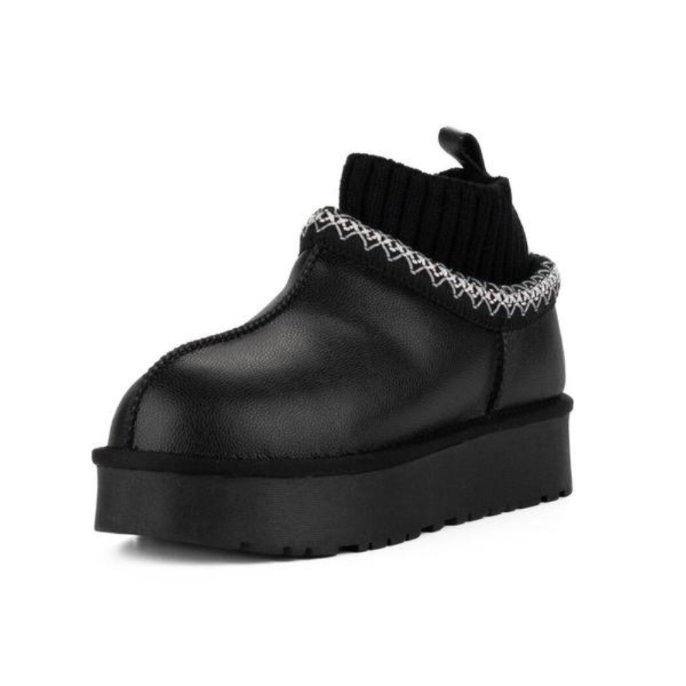 Жіночі уггі Allsy Lonza BLACK 6004: натуральна шкіра та вовняна підкладка