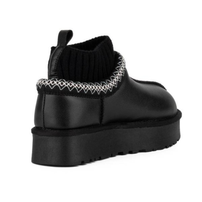 Женские угги Allsy Lonza BLACK 6004: натуральная кожа и шерсть внутри