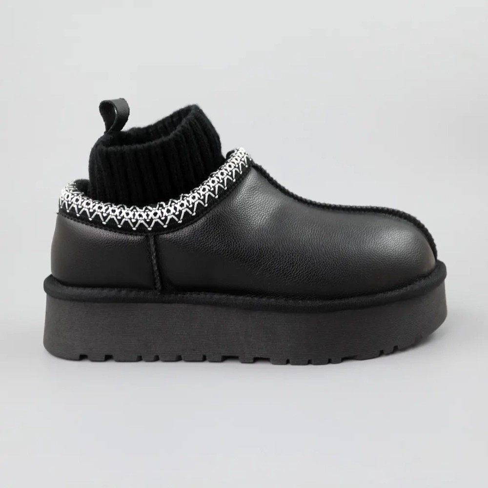 Жіночі уггі Allsy Lonza BLACK 6004: натуральна шкіра та вовняна підкладка