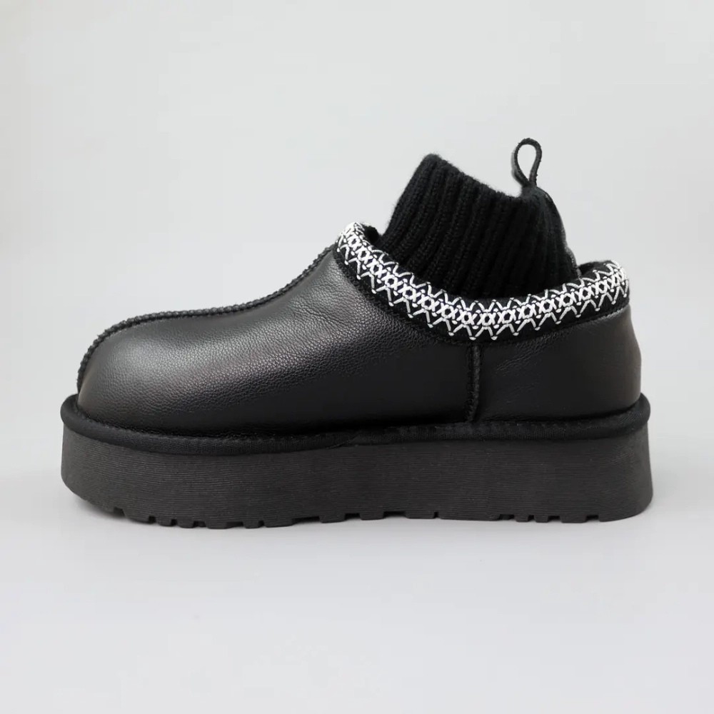 Жіночі уггі Allsy Lonza BLACK 6004: натуральна шкіра та вовняна підкладка