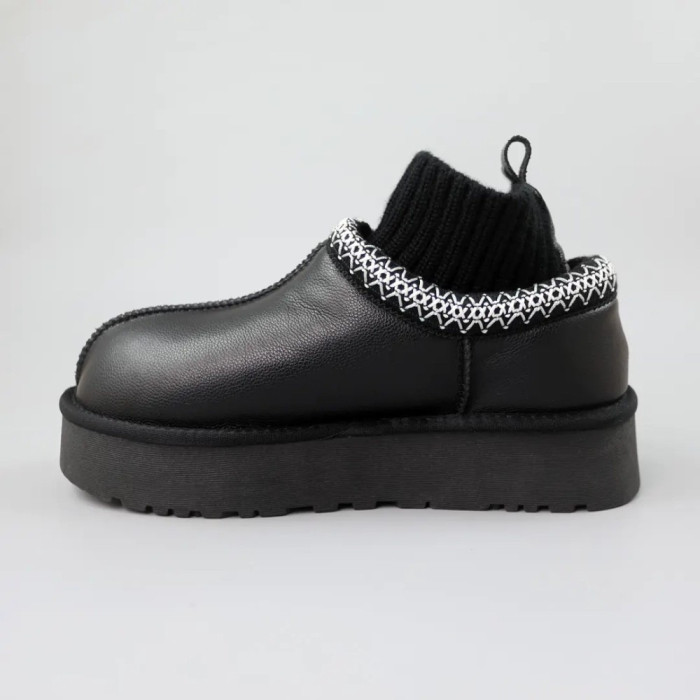 Женские угги Allsy Lonza BLACK 6004: натуральная кожа и шерсть внутри