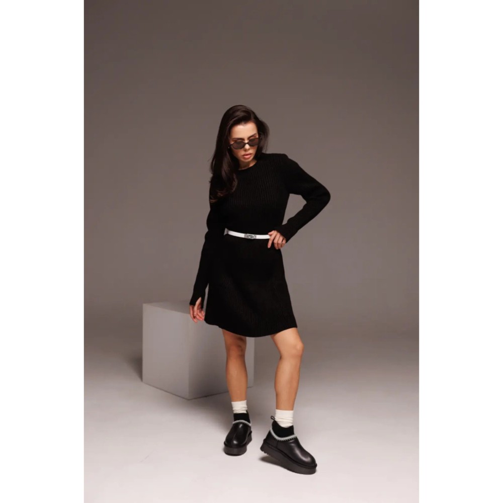 Жіночі уггі Allsy Lonza BLACK 6004: натуральна шкіра та вовняна підкладка