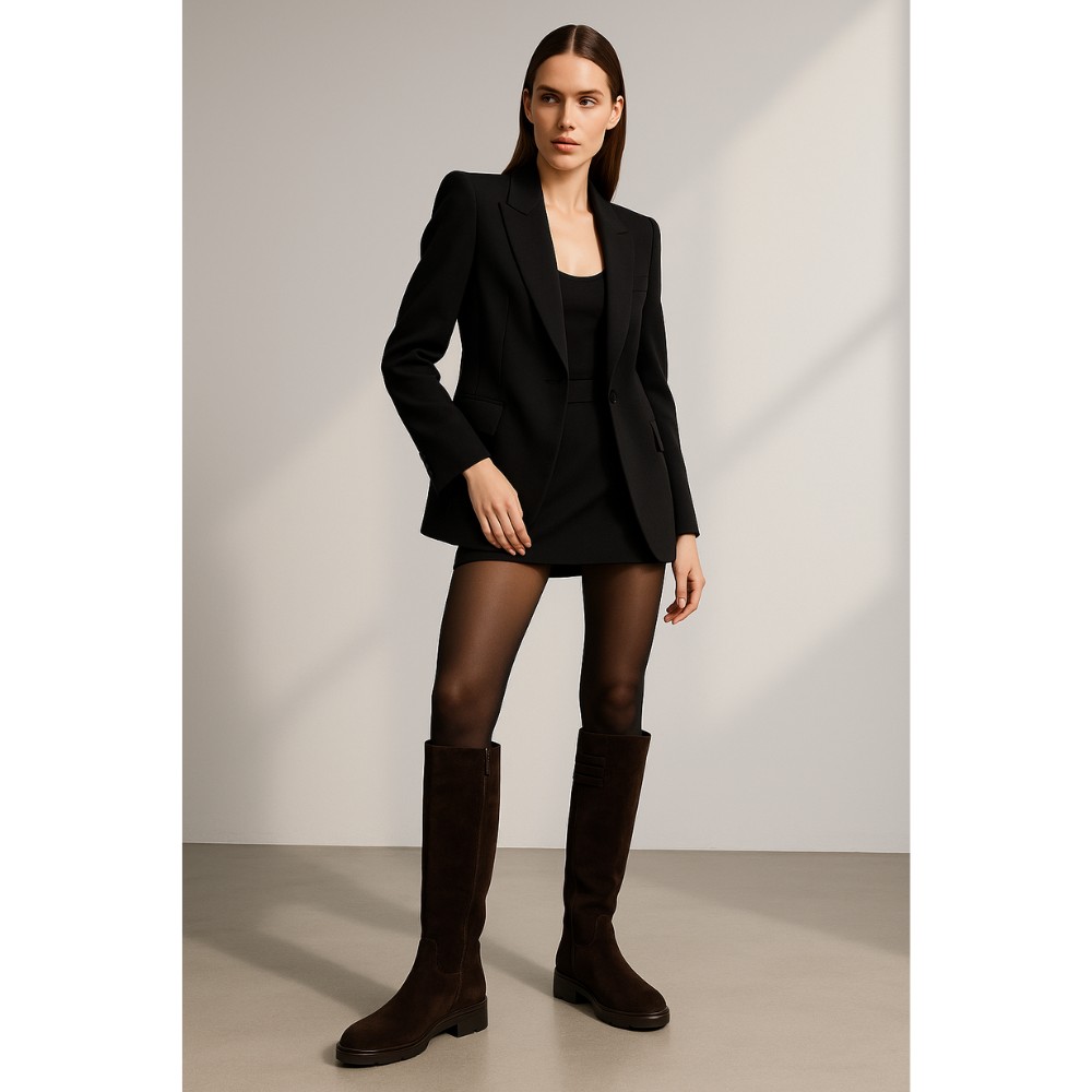 Женские замшевые сапоги Fabio Monelli 201293 BY2427-03-C2673+1 BROWN