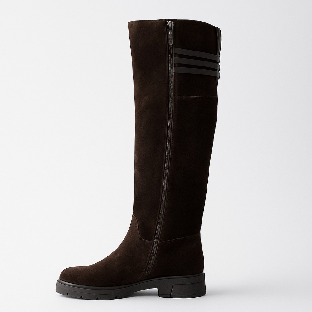 Женские замшевые сапоги Fabio Monelli 201293 BY2427-03-C2673+1 BROWN