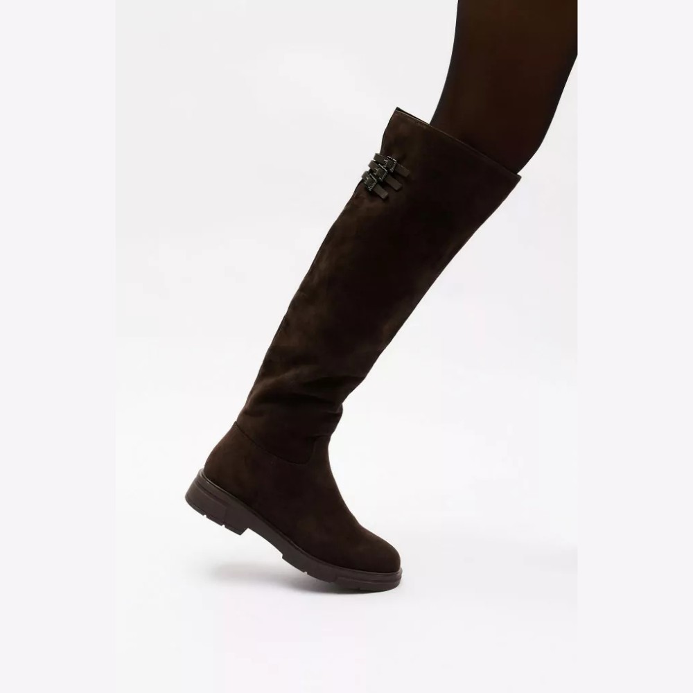 Женские замшевые сапоги Fabio Monelli 201293 BY2427-03-C2673+1 BROWN