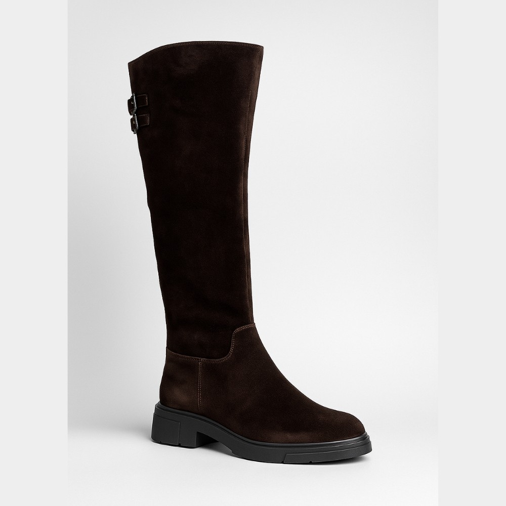 Женские замшевые сапоги Fabio Monelli 201293 BY2427-03-C2673+1 BROWN