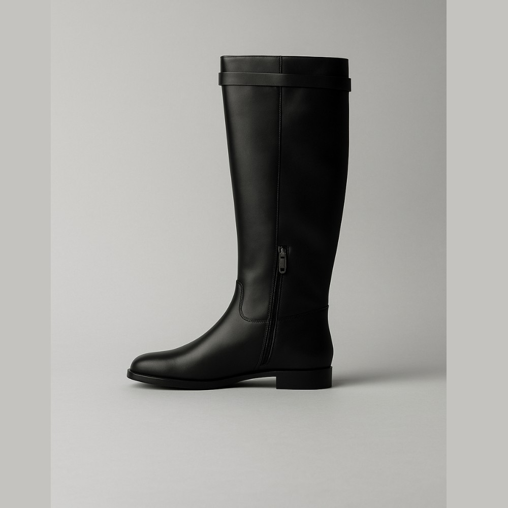 Жіночі чорні високі чоботи-труби Romax Comfort 8195-DS модель 6006 із натуральної шкіри