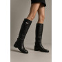 Жіночі чорні високі чоботи-труби Romax Comfort 8195-DS модель 6006 із натуральної шкіри