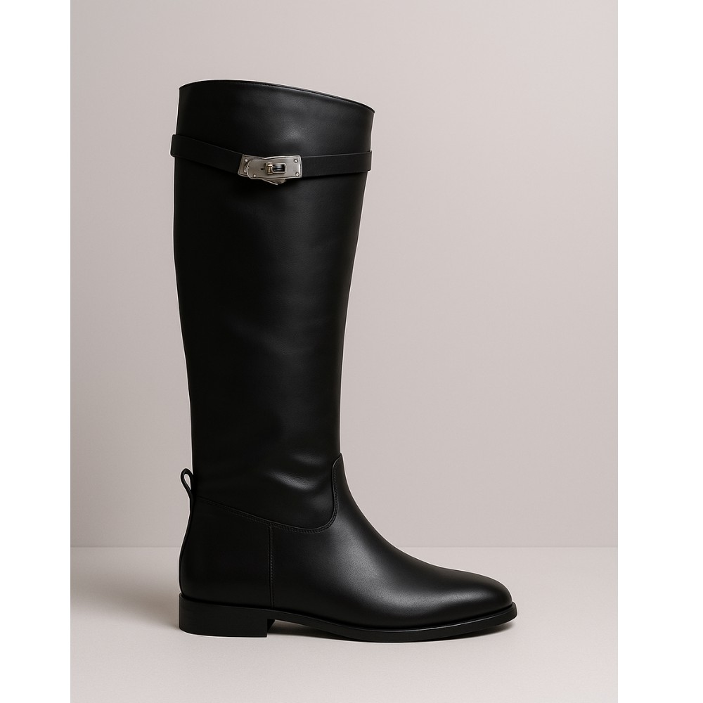 Жіночі чорні високі чоботи-труби Romax Comfort 8195-DS модель 6006 із натуральної шкіри