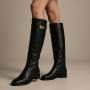 Жіночі чорні високі чоботи-труби Romax Comfort 8195-DS модель 6006 із натуральної шкіри