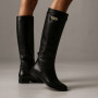 Жіночі чорні високі чоботи-труби Romax Comfort 8195-DS модель 6006 із натуральної шкіри