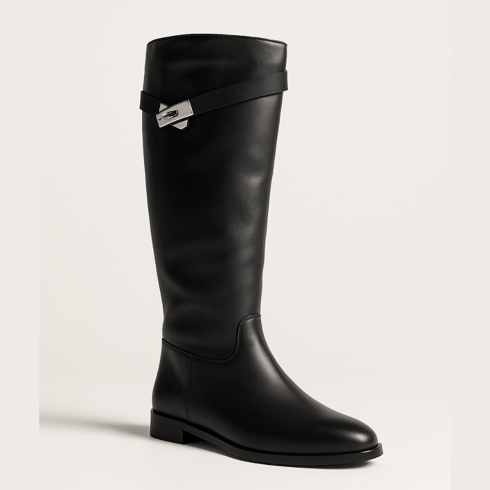 Жіночі чорні високі чоботи-труби Romax Comfort 8195-DS модель 6006 із натуральної шкіри