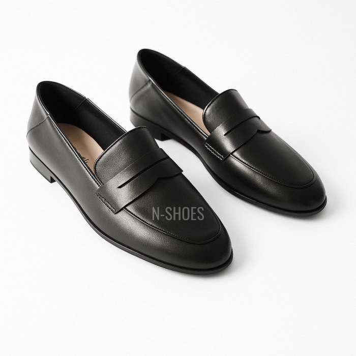 Women’s black leather loafers Fabio Monelli 183268 G52-22A-Y164X2 6007