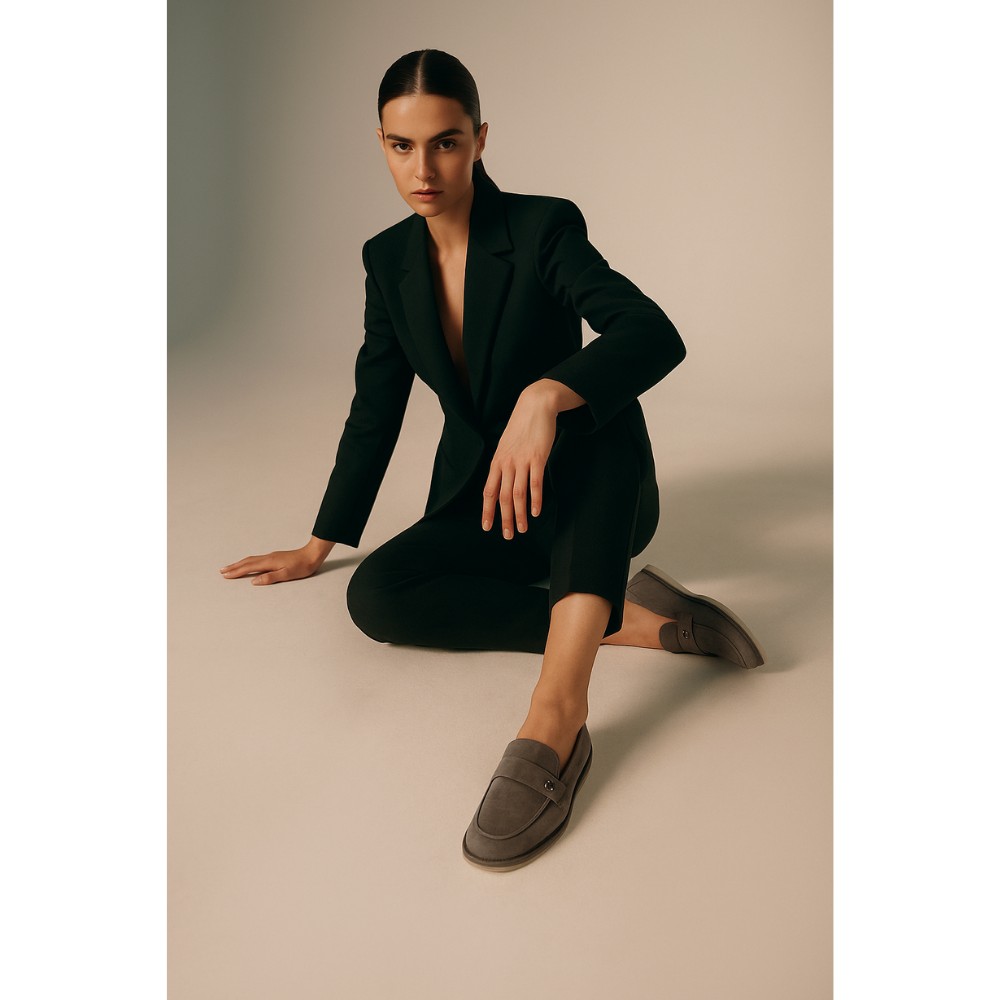 Жіночі лофери з натурального нубуку Mary Rosa Sky-14 6008