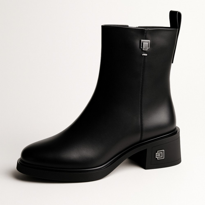 Женские демисезонные кожаные ботинки Fabio Monelli 203210 22B540-F306-NP1015B Black 6012