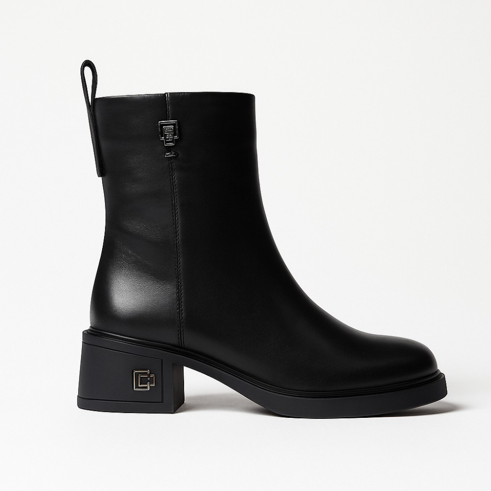 Женские демисезонные кожаные ботинки Fabio Monelli 203210 22B540-F306-NP1015B Black 6012