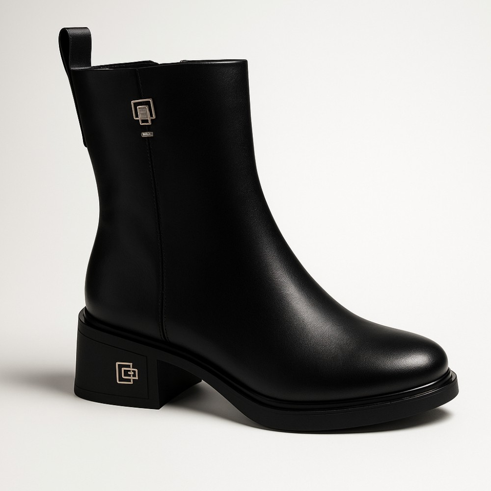 Женские демисезонные кожаные ботинки Fabio Monelli 203210 22B540-F306-NP1015B Black 6012