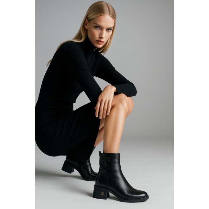 Женские демисезонные кожаные ботинки Fabio Monelli 203210 22B540-F306-NP1015B Black 6012