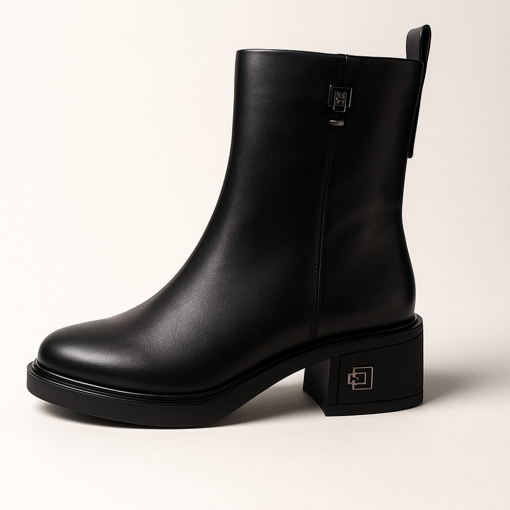 Женские демисезонные кожаные ботинки Fabio Monelli 203210 22B540-F306-NP1015B Black 6012