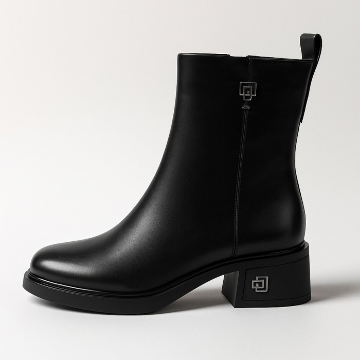 Женские демисезонные кожаные ботинки Fabio Monelli 203210 22B540-F306-NP1015B Black 6012