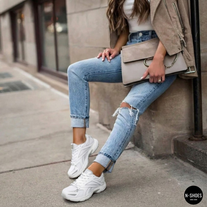 Women's White Sneakers Reebok CEO-ROAD PRIME 100208663 M 6015