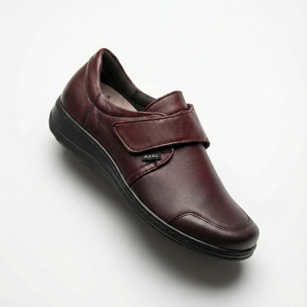 Жіночі шкіряні туфлі Axel 1705 Rubin+Stretch 6018-5540 на широку ногу з анатомічною устілкою