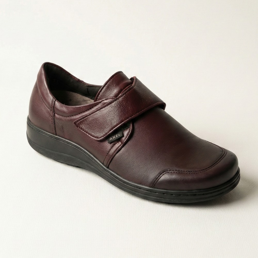 Жіночі шкіряні туфлі Axel 1705 Rubin+Stretch 6018-5540 на широку ногу з анатомічною устілкою
